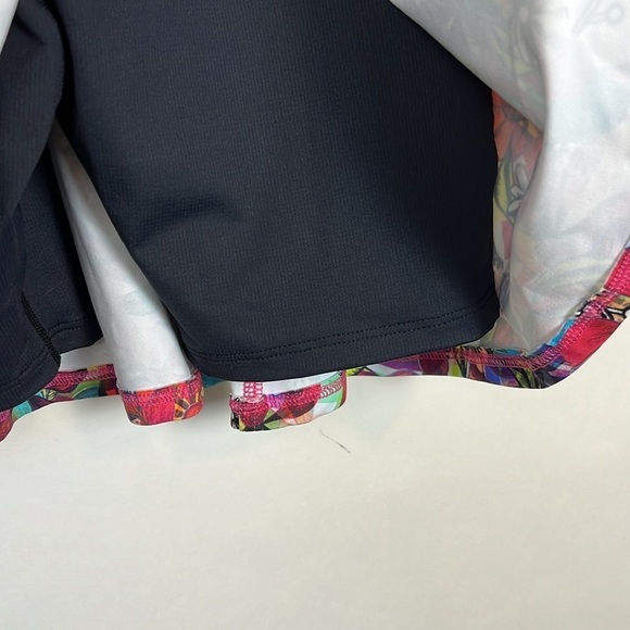 Dona Jo Flirty Tennis Pickleball Golf Running Skirt Skort Floral Bright Tropical - Picture 6 of 7